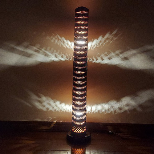 送料込み 竹あかり「天の川」ウェーブ ロング 期間限定 フロアランプ