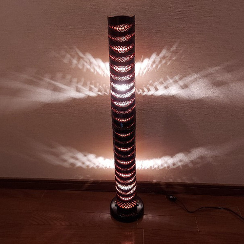 送料込み 竹あかり「天の川」ウェーブ ロング 期間限定 フロアランプ