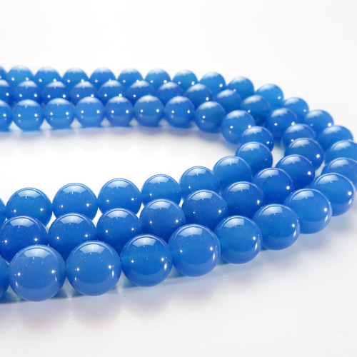 ブルーアゲートラウンド丸玉ビーズ 12mm 1連 AGTBU-RND0012-023 天然石