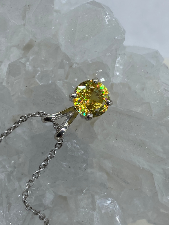 スフェーンのシンプルネックレスA～0.85ct（イエロー系） ネックレス 