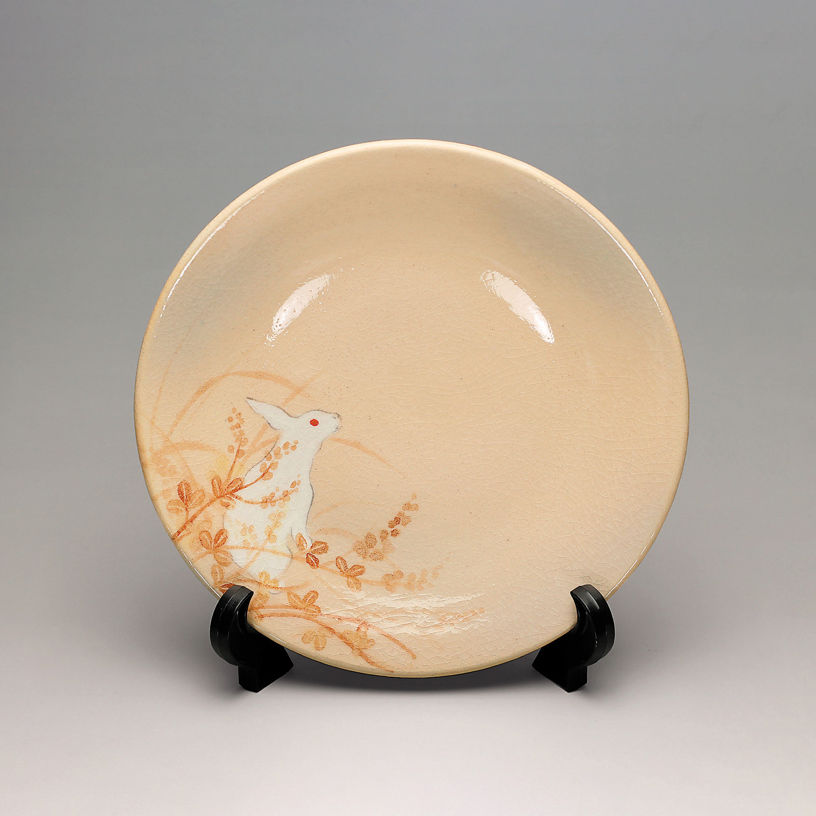 2023年干支「楽入窯製　癸卯歳」イヤープレート　飾り皿　楽焼　手描き