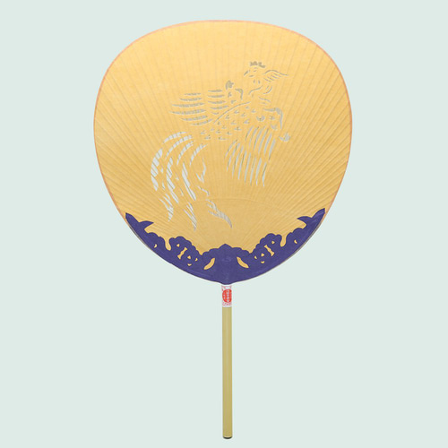 伝統工芸品】奈良団扇 上正 茶 正倉院文様-朱雀-【手作りうちわ