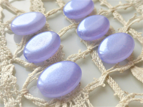 8 顆橢圓形珍珠淡藍紫色捷克珠 第2張的照片