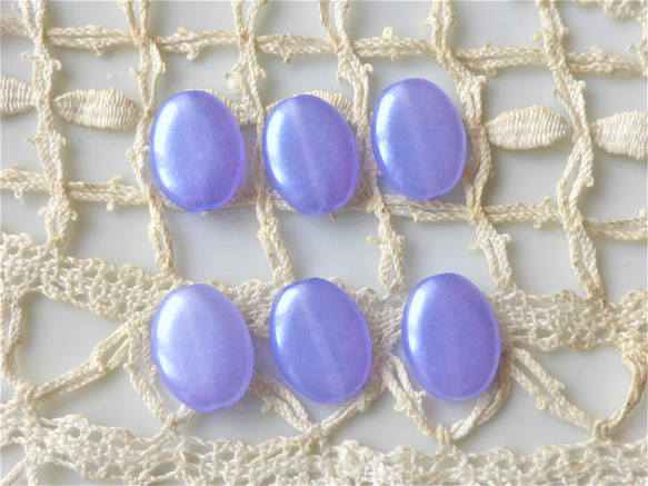 8 顆橢圓形珍珠淡藍紫色捷克珠 第1張的照片