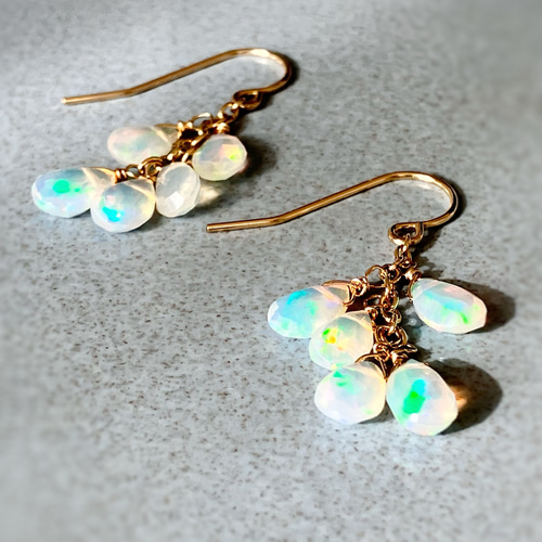 天然石＊エチオピアプレシャスオパールのピアス/イヤリング
