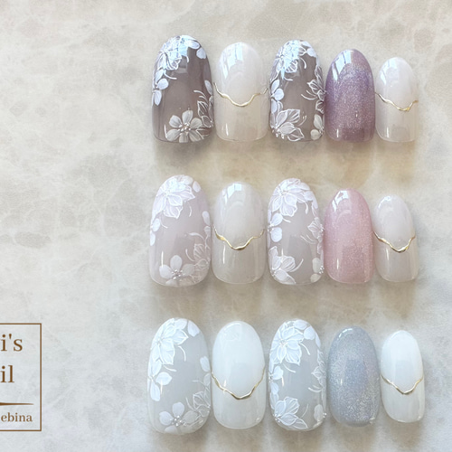 ネイルチップ No.38 フラワーネイル nail ジェルネイル ネイルチップ  