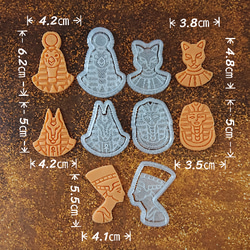 【クッキー型】エジプト 顔 5種類 3枚目の画像