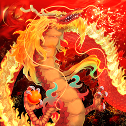 赤龍』龍の絵 ミニ色紙【120×135㎜】（送料込） 絵画 ミツメグ