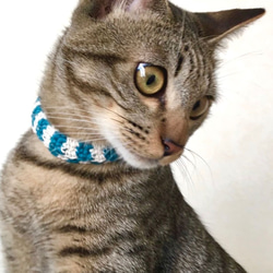 〜1/31 ◎2点セット特別価格◎ 綿100% 金具なし 柔らか猫用首輪 - シニア・子猫に優しい調節可能デザイン 11枚目の画像