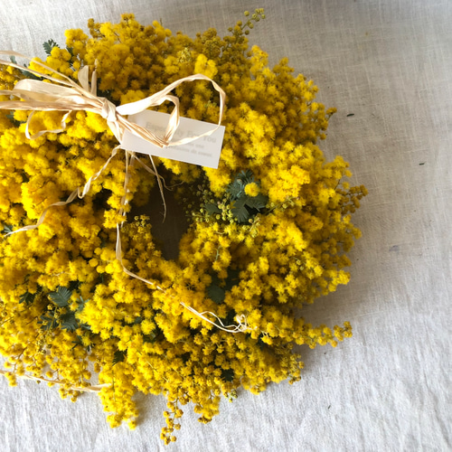 受注制作】ミモザだけのフレッシュリース＊*2024 リース Chêne 通販  