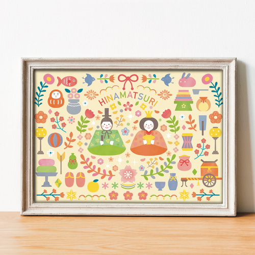 名入れ可】【2色展開】ひな祭りポスター その他インテリア雑貨 みずじ