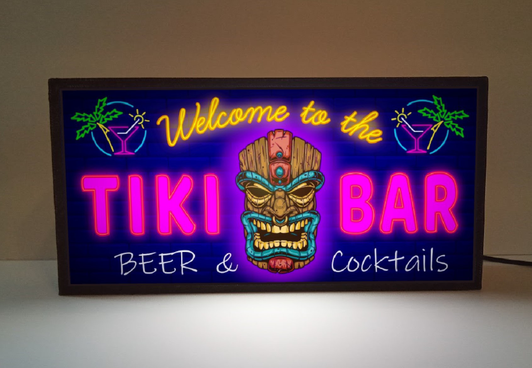 TIKI ティキ像 カフェ BAR カクテル ビール 酒 ハワイ ハワイアン雑貨 ランプ 看板 置物 雑貨 ライトBOX