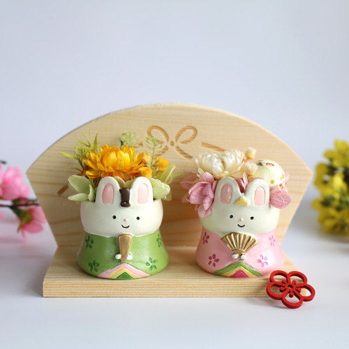 hinaうさちゃん❁ナチュラリー うさぎ 桃の節句 おひなさま ひな祭り