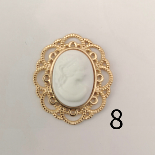 カメオ（素材不明）アクセサリーまとめ アクセサリー作りに最適 樹脂製カメオのアクセサリーパーツ3×2cm