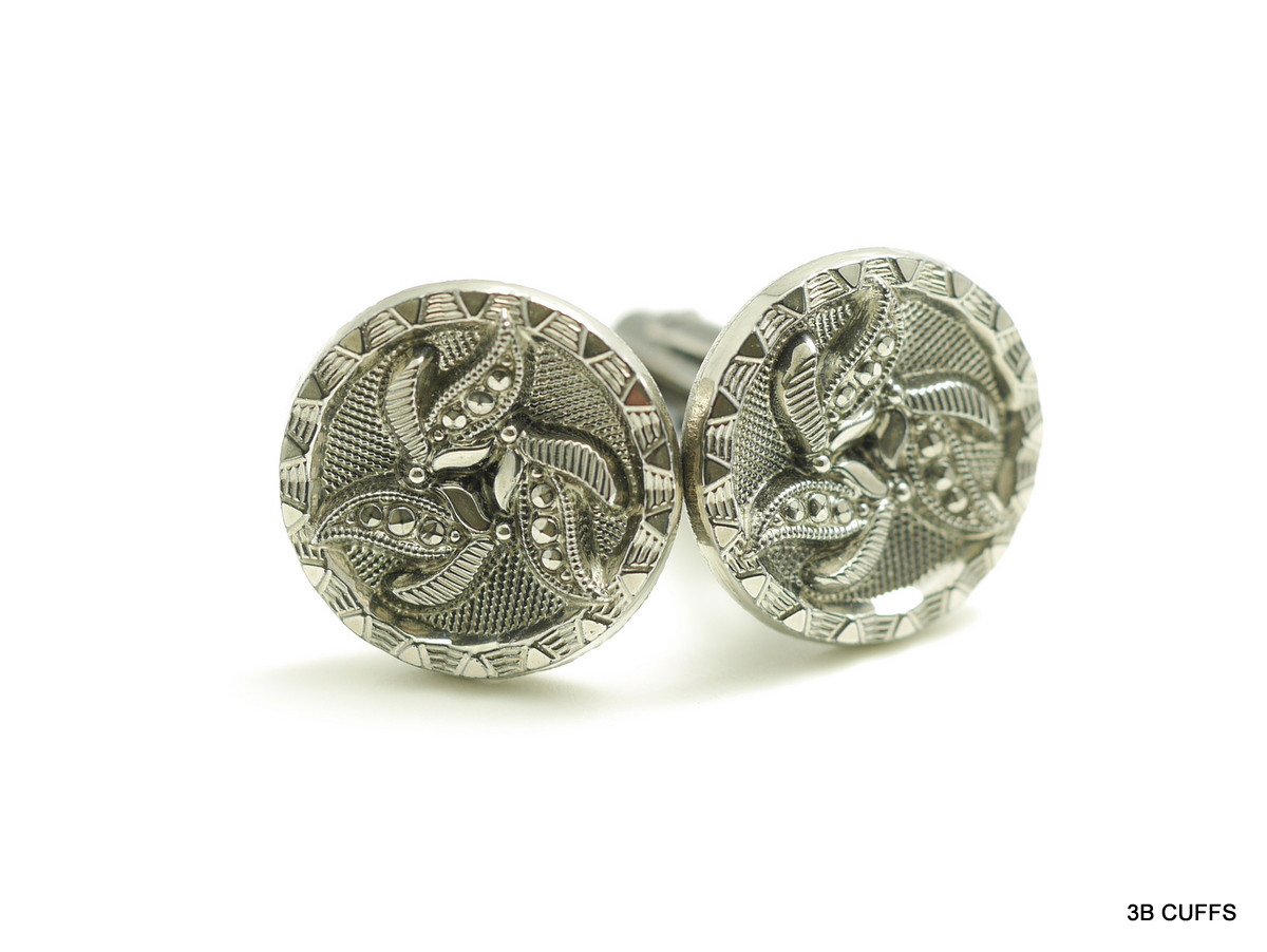 リーフバージョン：精緻さを表現したガラスカフスボタン Premium 185