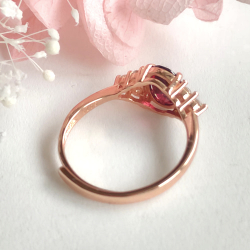 ロードライトガーネット リング 天然石 S925 PG 8×6㎜ 1月誕生石 指輪