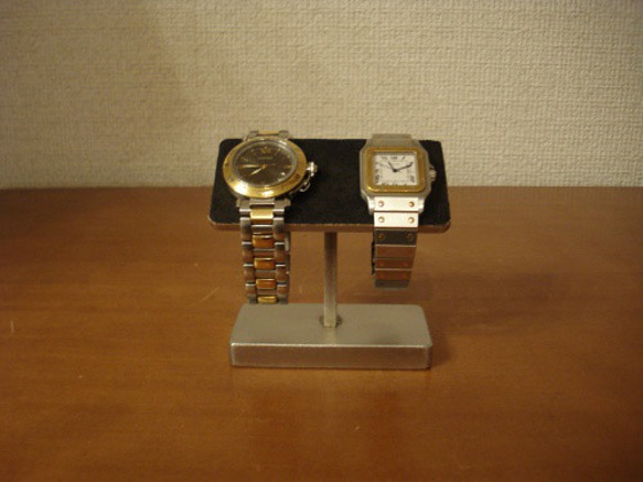 腕時計スタンド　名入れ　刻印　ラッピング　腕時計スタンド おしゃれ　2本掛けバー腕時計スタン 2枚目の画像