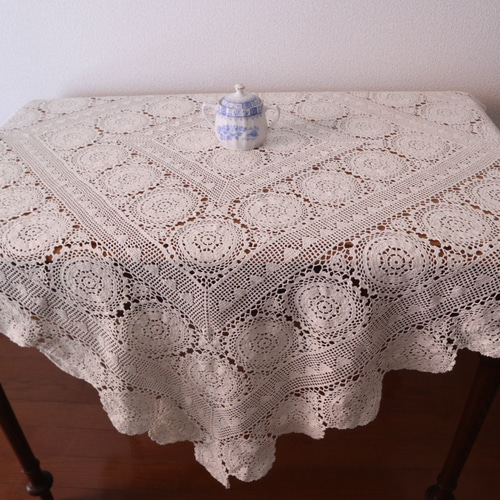 テーブルクロス リメイクレースジャケット ハンドメイド テーブル