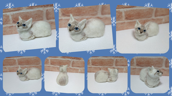 羊毛フェルト　「まだはっきりと色付いていないシャム系mixの子猫」オブジェ 2枚目の画像