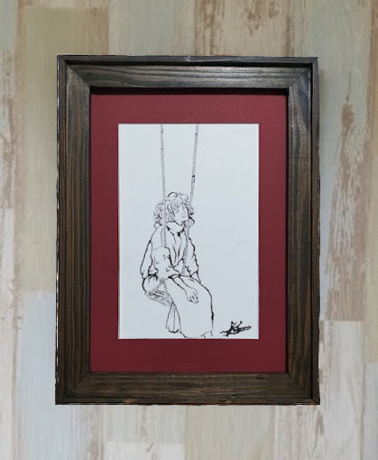 原画『ぶらんこゆれて』 7,700円