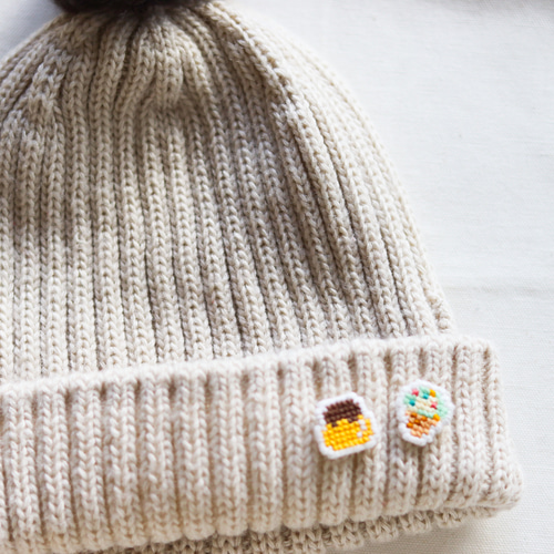 スイーツのクロスステッチミニブローチ ワッペン・アップリケ