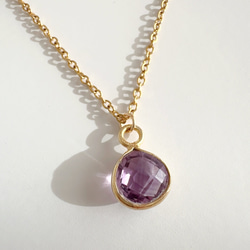 14k 紫石　ネックレストップ アメジスト シルバー ペンダントトップ 大粒 雫 チェーンなし