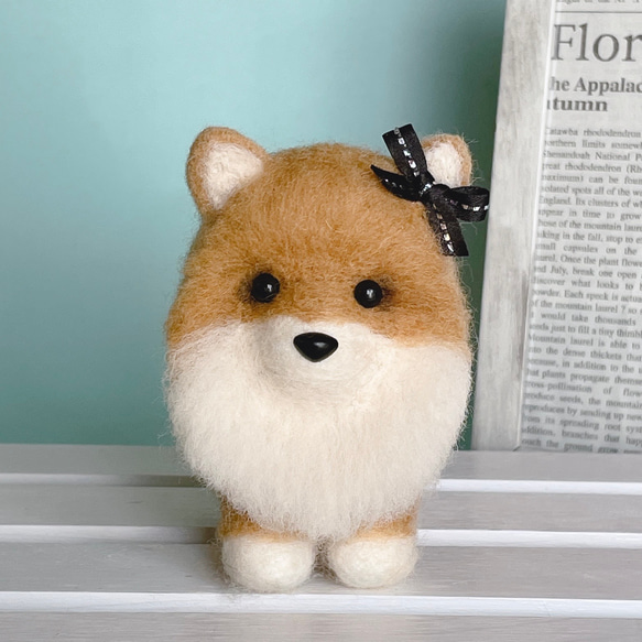 羊毛フェルト犬 ポメラニアン （ポメラニアンの羊毛フェルト 犬）