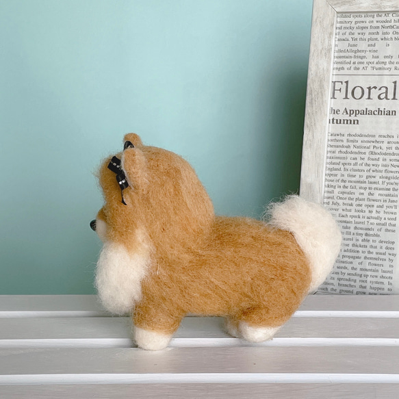 店舗良い 羊毛フェルト 犬 ポメラニアン 白 ホワイト 置物 羊毛