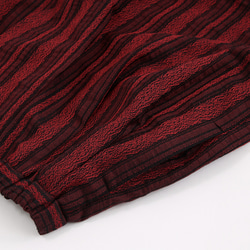 #415タックギャザースカート(赤ストライプ) 2枚目の画像
