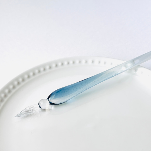 硝子工房きつねらんぷ ガラスペン 3本セット 森に吹く風のガラス