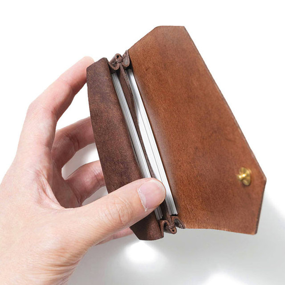 ワイドカードケース [ブラウン] / Wide Card Case [BROWN] 雑貨　ギフト　レザー 9枚目の画像