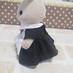 ハンドメイド　シルバニアファミリー　大人　メイド　黒制服　ワンピース 3枚目の画像