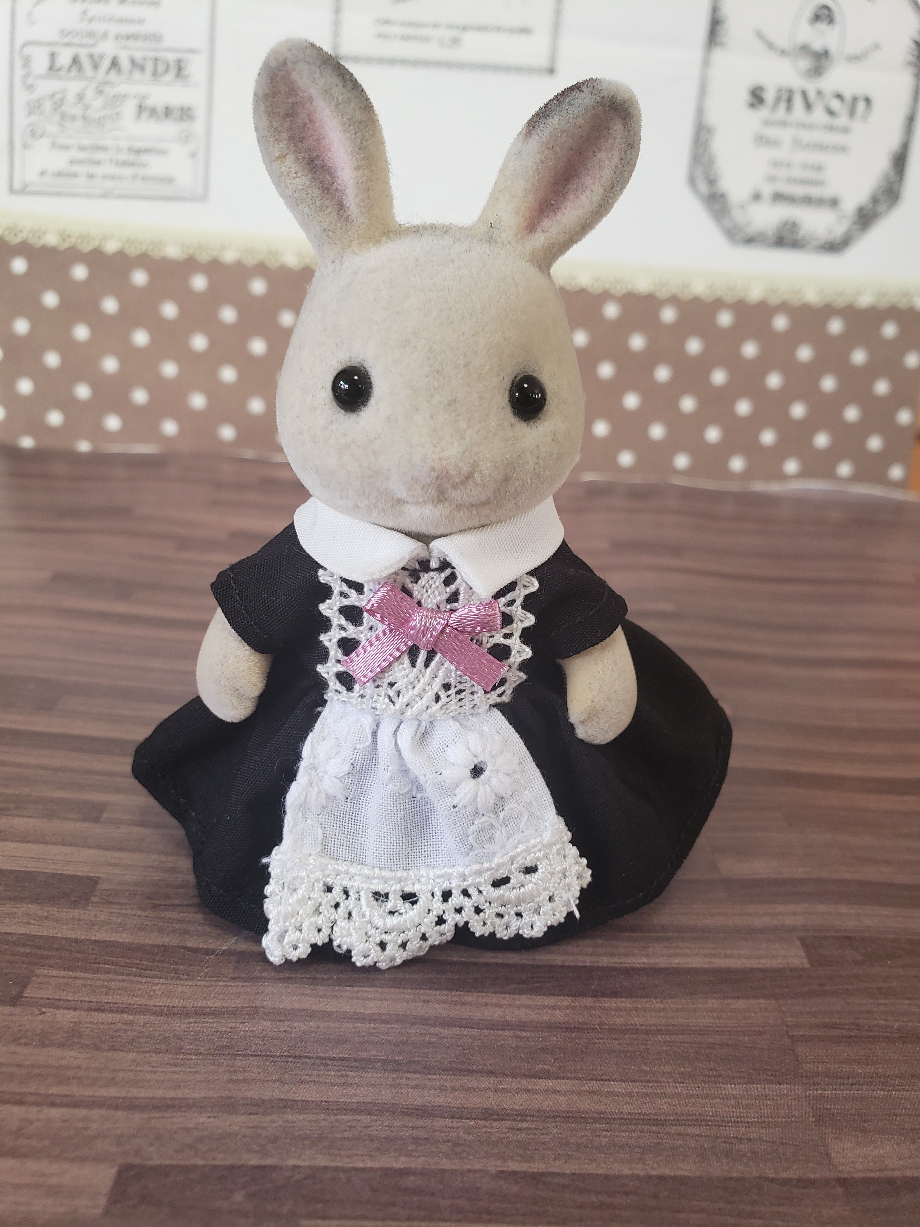 ハンドメイド シルバニアファミリー 大人 メイド 黒制服 ワンピース