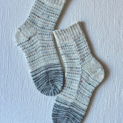 ☆ラメ入り手編みの靴下　- fresh snow - 8枚目の画像