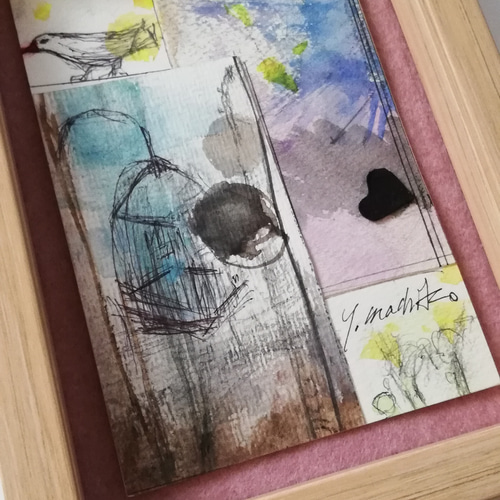 白熊　ハート　水彩紙　原画　コラージュ　絵画　アート 97a583fe1fc3e060163d07a4bb44a5