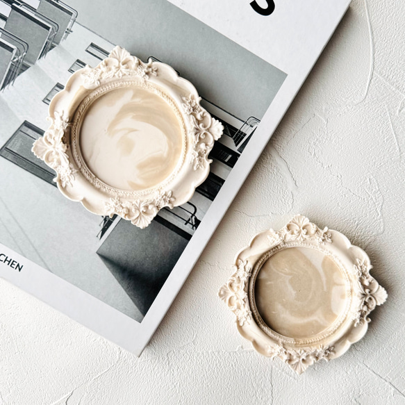 ジェスモナイト アンティーク風 アクセサリー•キャンドルトレイ  