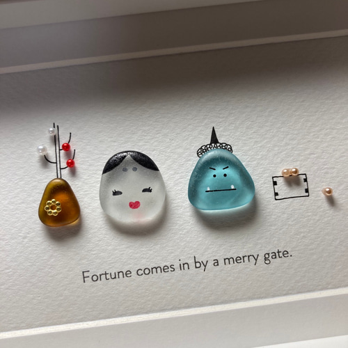 シーグラスアート「節分・小」 その他アート ゆきみ工房 通販 シーグラスアート「節分・小」 その他アート ゆきみ工房 通販