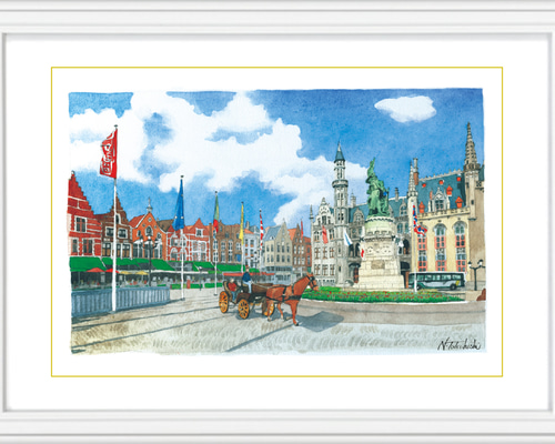ベルギー クノックの風車 絵画 額装 インテリア ベルギー クノックの風車 絵画 額装 インテリア ba-06006.jpg