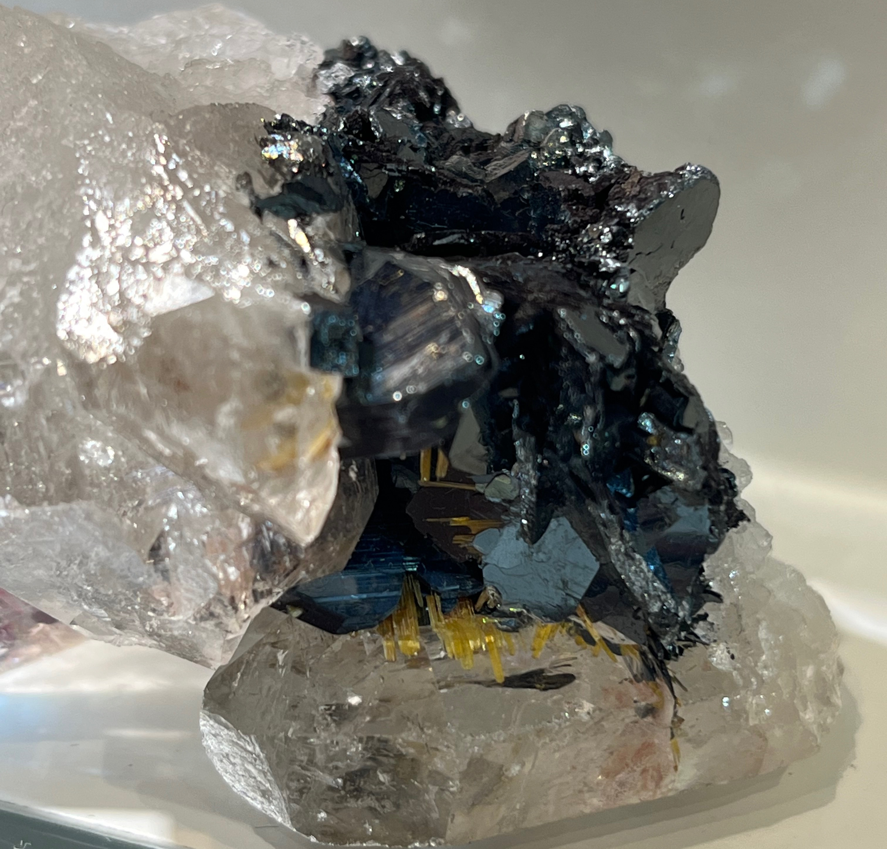 希少　鉱物標本　タイチンルチルクォーツ　ヘマタイト クリスタル　creema限定　送料無料