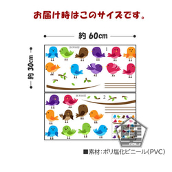424 壁ステッカー ウォールステッカー小鳥 カラフル 青い鳥 ブルーバード 赤い鳥 橙 オレンジ 緑 グリーン 紫 5枚目の画像