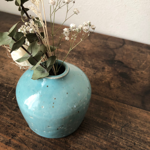 ツヤあり水色の一輪挿し 一輪挿し・花瓶・花器 こまもん工房 通販