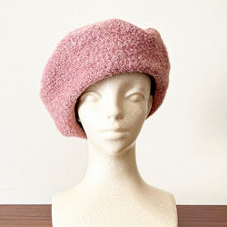 新作‼️ カタチにこだわるベレー帽　イタリアンツイード　クールピンク 1枚目の画像