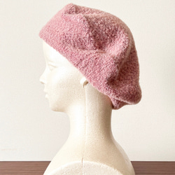 新作‼️ カタチにこだわるベレー帽　イタリアンツイード　クールピンク 2枚目の画像