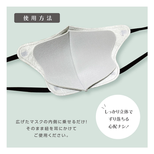 1枚入り】立体小顔マスク用 シルクプロテイン加工インナーマスク 冷感 