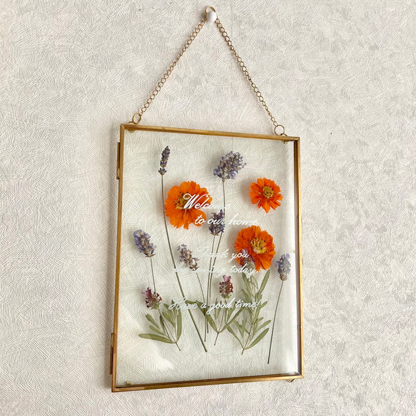 押し花 ガラスフレーム】お花を使った 可愛い インテリアガラス