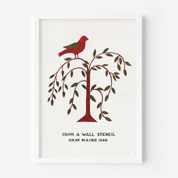 かわいい鳥のイラストポスター、丁寧な暮らし、シンプルなコーディネイト、ちょっとしたスペースに、贈物にも【T-0353】 4枚目の画像