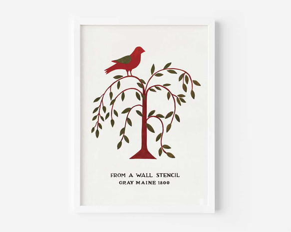 かわいい鳥のイラストポスター、丁寧な暮らし、シンプルなコーディネイト、ちょっとしたスペースに、贈物にも【T-0353】 4枚目の画像
