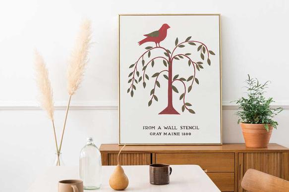 かわいい鳥のイラストポスター、丁寧な暮らし、シンプルなコーディネイト、ちょっとしたスペースに、贈物にも【T-0353】 7枚目の画像