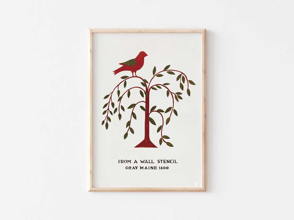 かわいい鳥のイラストポスター、丁寧な暮らし、シンプルなコーディネイト、ちょっとしたスペースに、贈物にも【T-0353】 2枚目の画像