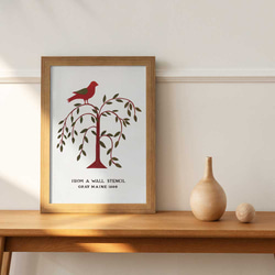 かわいい鳥のイラストポスター、丁寧な暮らし、シンプルなコーディネイト、ちょっとしたスペースに、贈物にも【T-0353】 6枚目の画像